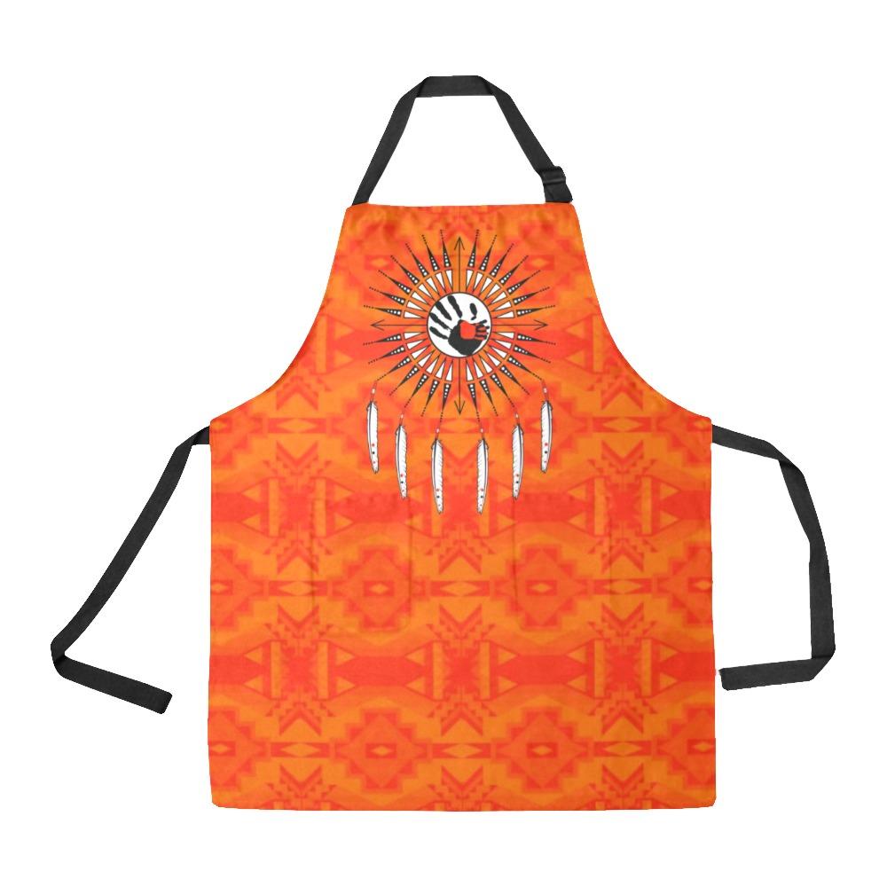 Fancy Orange Feather Directions All Over Print Apron All Over Print Apron e-joyer