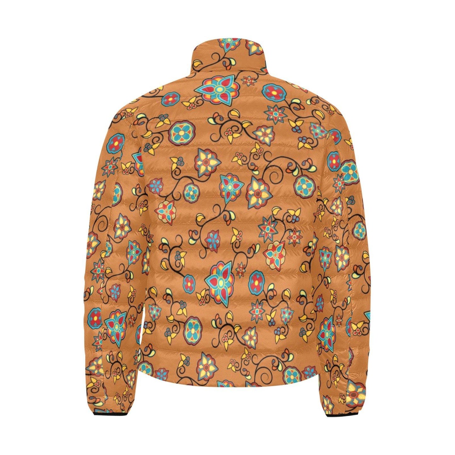 Fire Bloom Light Men's Stand Collar Padded Jacket (Model H41) Men's Stand Collar Padded Jacket (H41) e-joyer