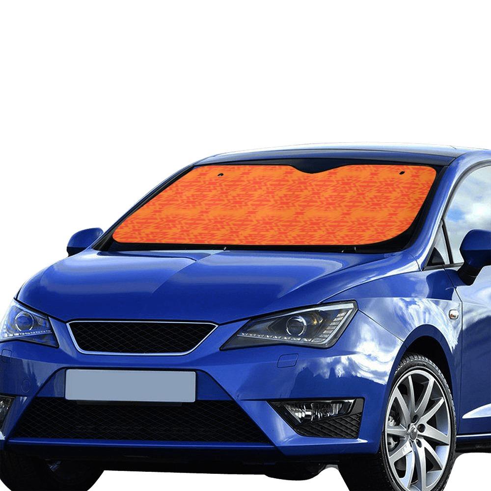 Fire Colors and Turquoise Orange Car Sun Shade 55"x30" Car Sun Shade e-joyer