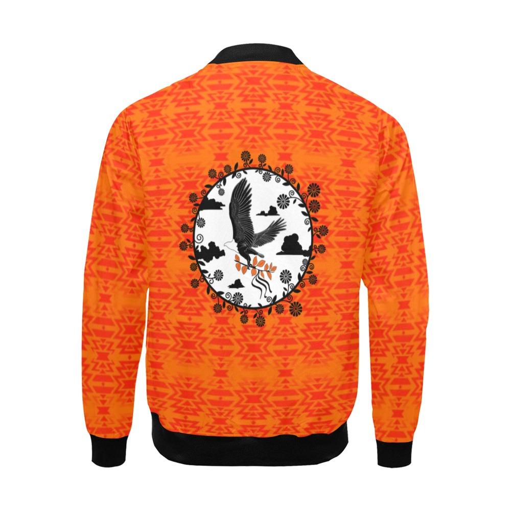 Fire Colors and Turquoise Orange Carrying Their Prayers All Over Print Bomber Jacket for Men (Model H19) All Over Print Bomber Jacket for Men (H19) e-joyer