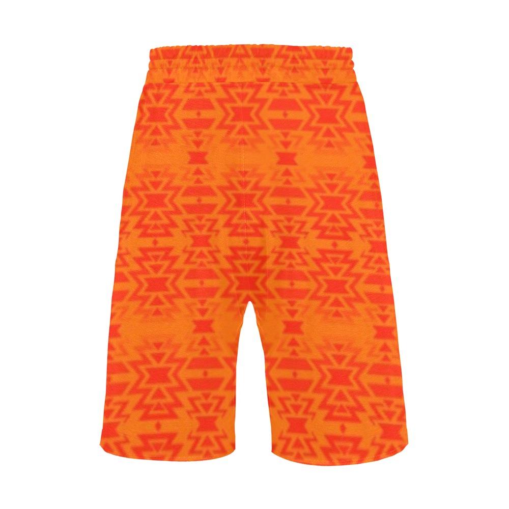 Fire Colors and Turquoise Orange Men's All Over Print Casual Shorts (Model L23) Men's Casual Shorts (L23) e-joyer