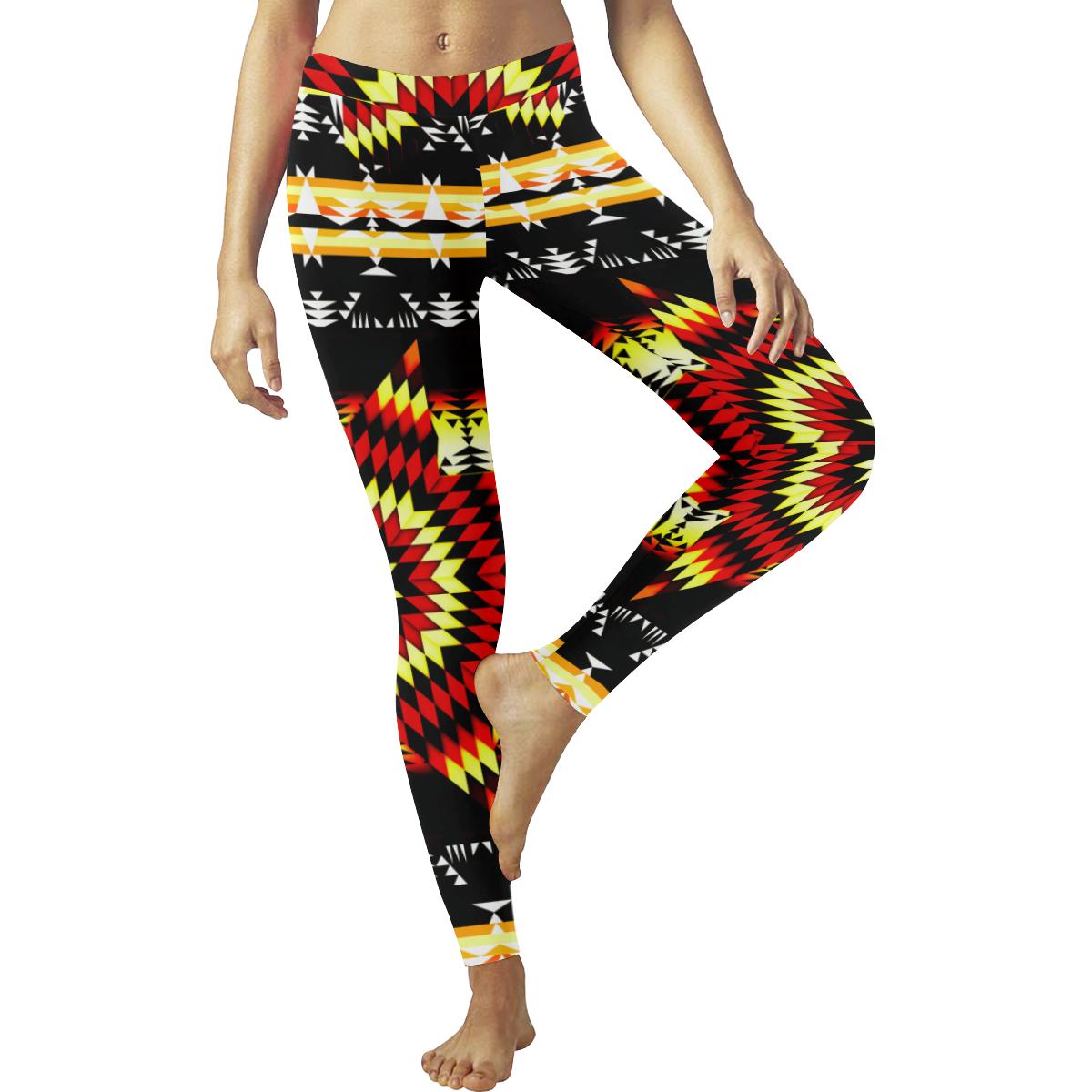 Fire Colors Low Rise Leggings (Invisible Stitch) (Model L05) Low Rise Leggings (Invisible Stitch) (L05) e-joyer