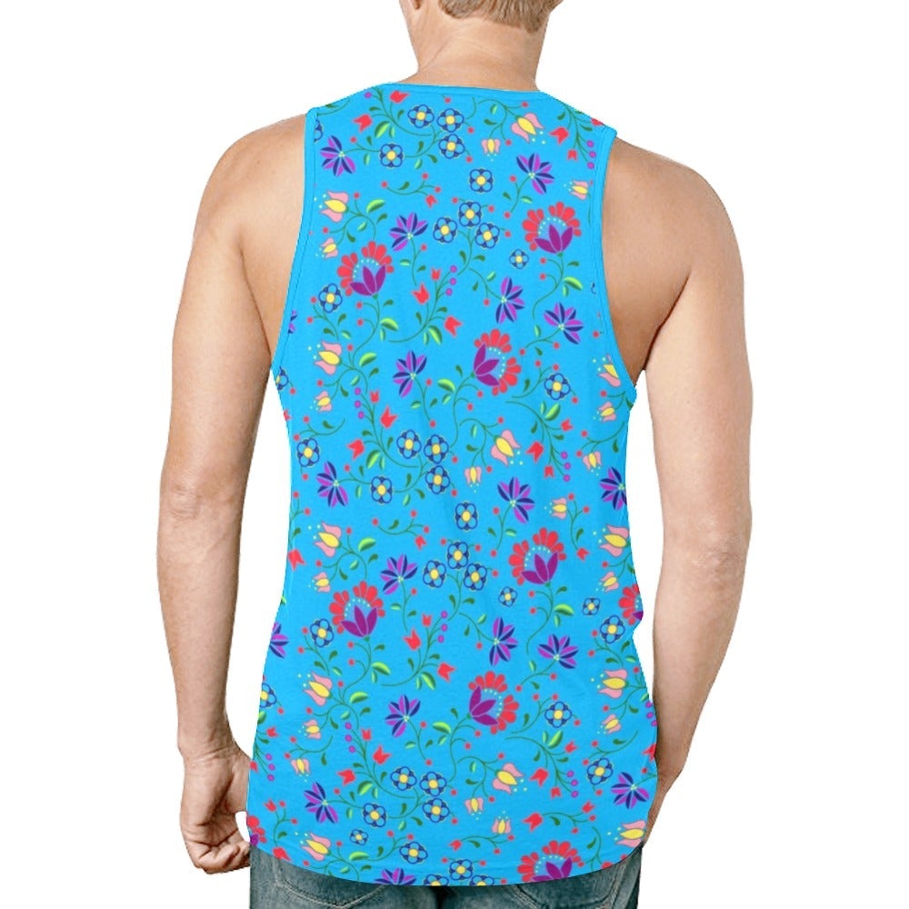Fleur Indigine Ciel New All Over Print Tank Top for Men (Model T46) New All Over Print Tank Top for Men (T46) e-joyer