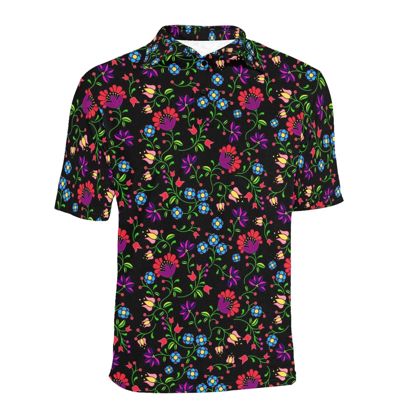 Fleur Indigine Men's All Over Print Polo Shirt (Model T55) Men's Polo Shirt (Model T55) e-joyer