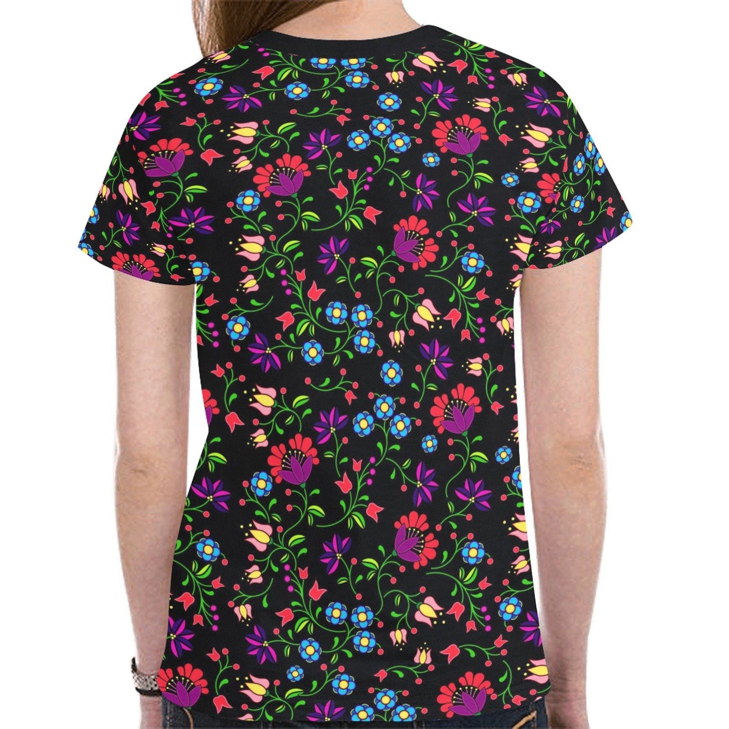 Fleur Indigine New All Over Print T-shirt for Women (Model T45) tshirt e-joyer