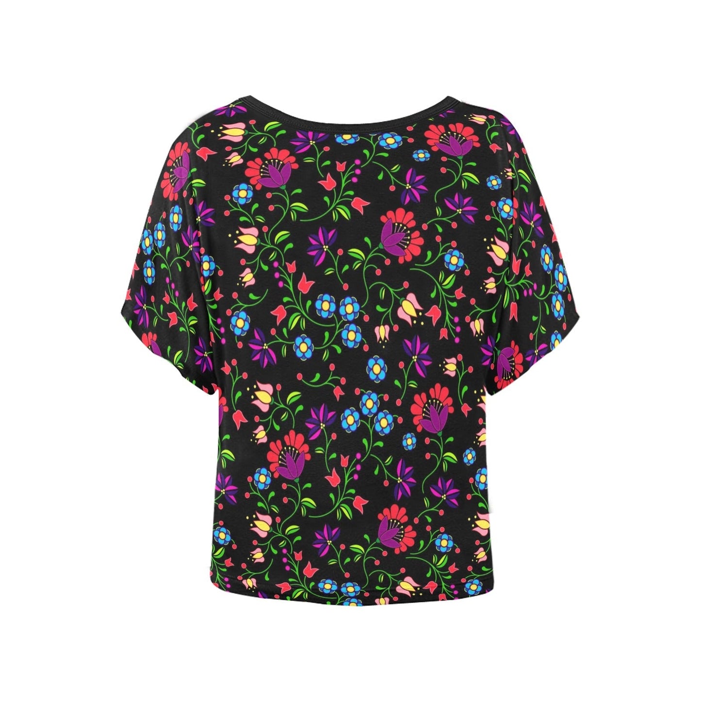 Fleur Indigine Women's Batwing-Sleeved Blouse T shirt (Model T44) Women's Batwing-Sleeved Blouse T shirt (T44) e-joyer