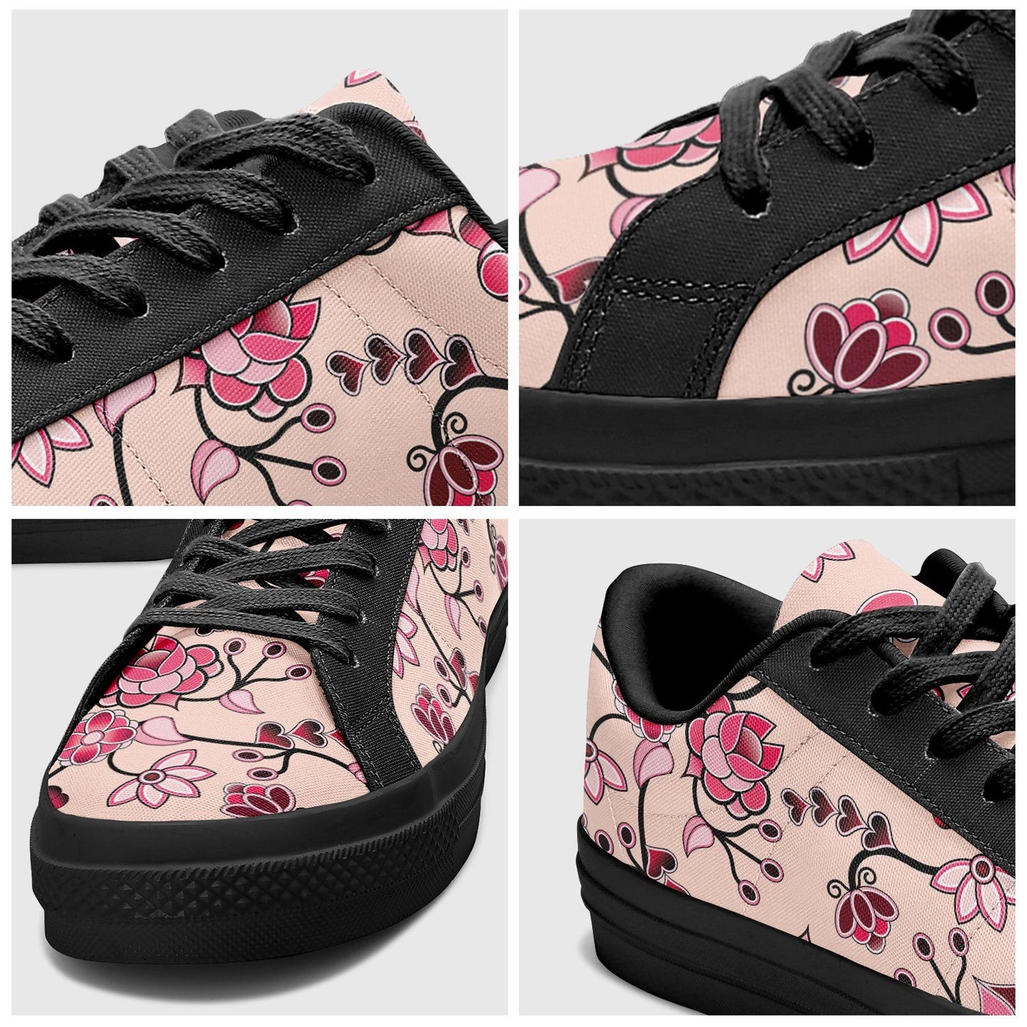 Floral Amour Aapisi Low Top Canvas Shoes Black Sole aapisi Herman