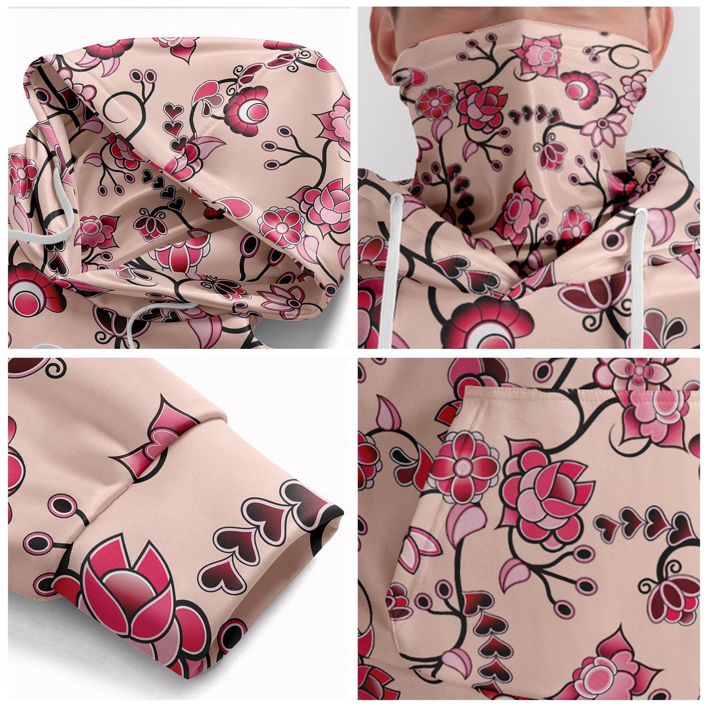Floral Amour Hoodie with Face Cover 49 Dzine