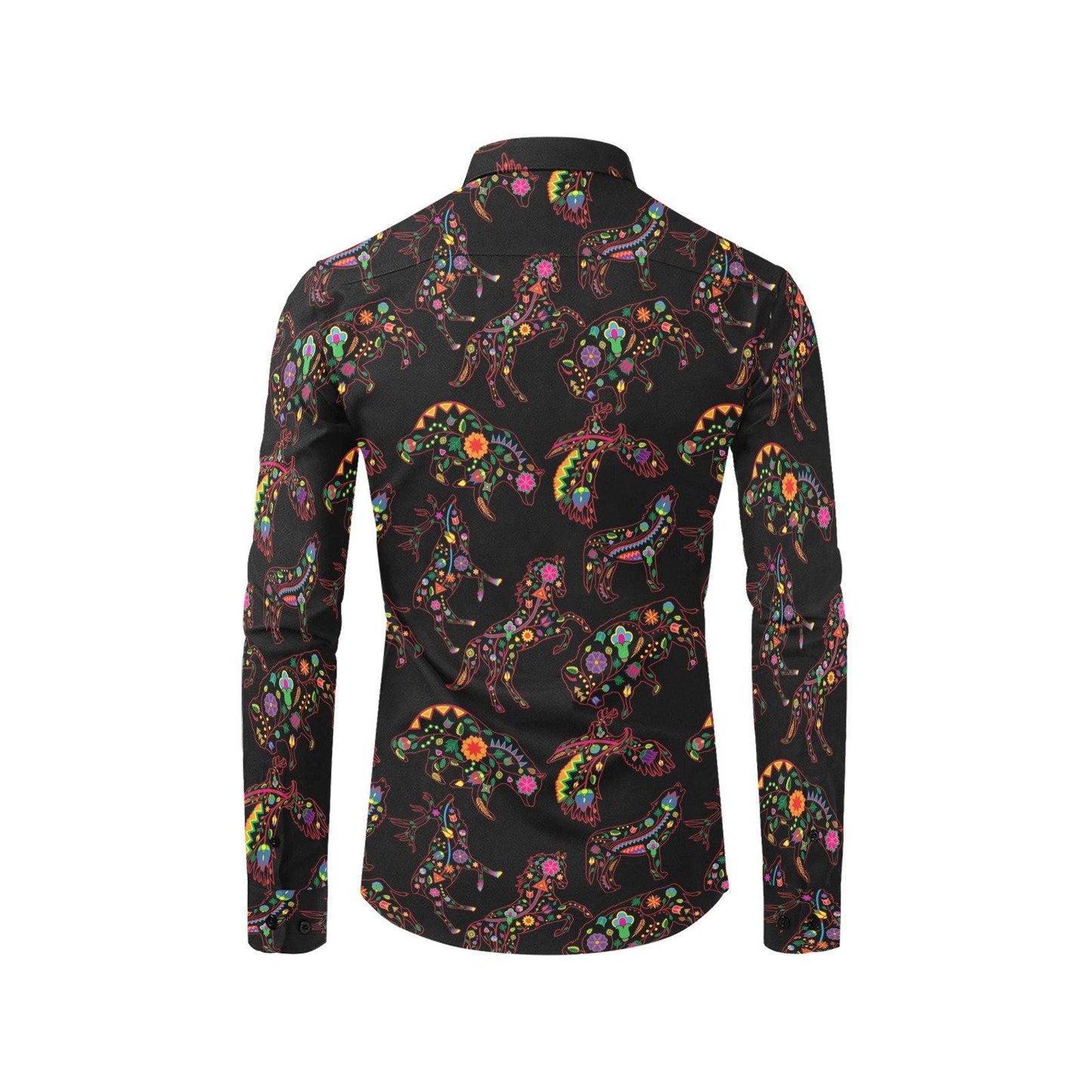 Floral Animals Men's All Over Print Casual Dress Shirt (Model T61) Men's Dress Shirt (T61) e-joyer