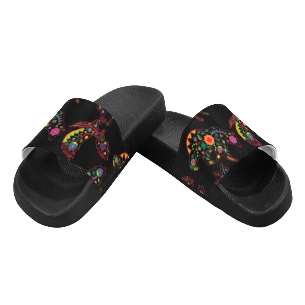 Floral Animals Men's Slide Sandals (Model 057) Men's Slide Sandals (057) e-joyer