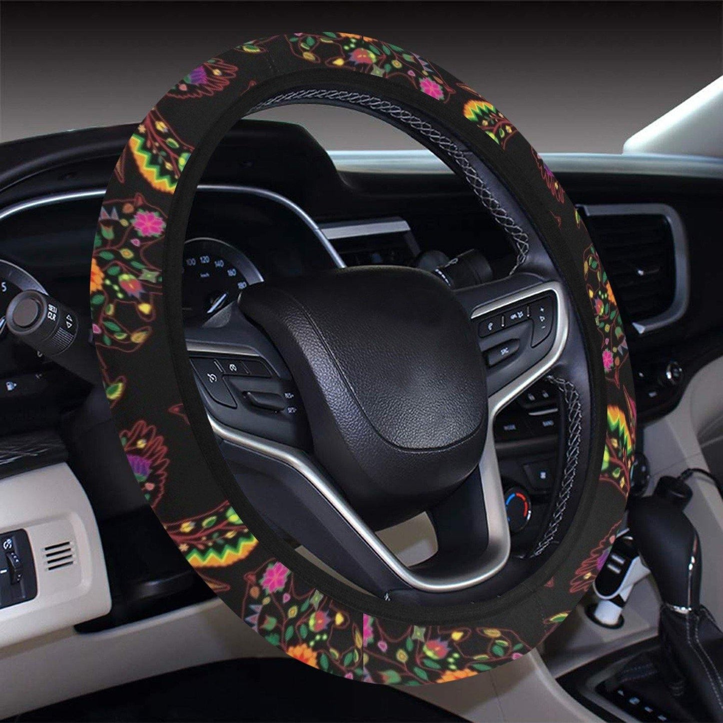 Floral Animals Steering Wheel Cover with Elastic Edge Steering Wheel Cover with Elastic Edge e-joyer