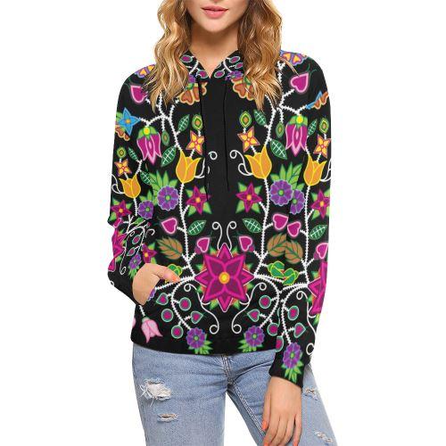 Floral Beadwork-01 All Over Print Hoodie for Women (USA Size) (Model H13) All Over Print Hoodie for Women (H13) e-joyer 