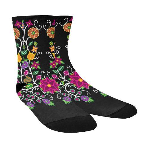 Floral Beadwork-01 Crew Socks Crew Socks e-joyer