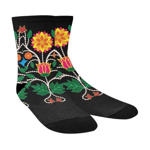 Floral Beadwork-03 Crew Socks Crew Socks e-joyer