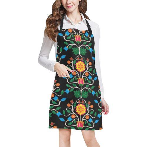 Floral Beadwork Four Clans All Over Print Apron All Over Print Apron e-joyer