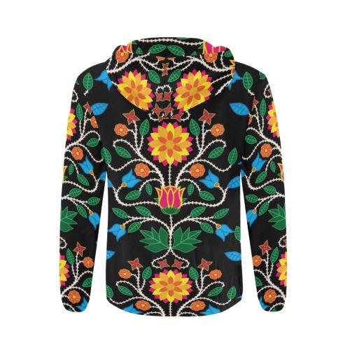 Floral Beadwork Four Clans All Over Print Full Zip Hoodie for Men (Model H14) All Over Print Full Zip Hoodie for Men (H14) e-joyer