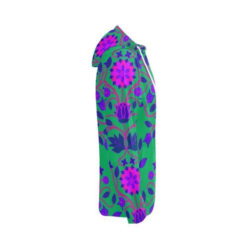 Floral Beadwork Four Clans Deep Lake All Over Print Full Zip Hoodie for Women (Model H14) All Over Print Full Zip Hoodie for Women (H14) e-joyer