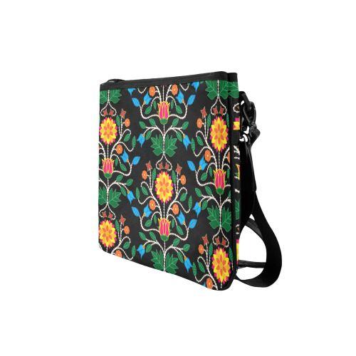 Floral Beadwork Four Clans Slim Clutch Bag (Model 1668) Slim Clutch Bags (1668) e-joyer