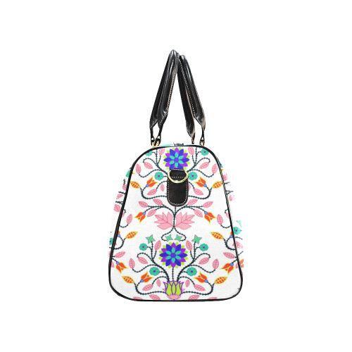 Floral Beadwork Four Clans White New Waterproof Travel Bag/Large (Model 1639) Waterproof Travel Bags (1639) e-joyer