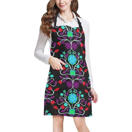Floral Beadwork Four Clans Winter All Over Print Apron All Over Print Apron e-joyer