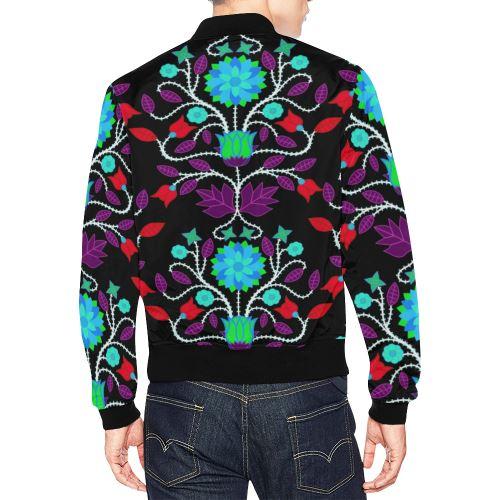 Floral Beadwork Four Clans Winter All Over Print Bomber Jacket for Men/Large Size (Model H19) All Over Print Bomber Jacket for Men/Large (H19) e-joyer