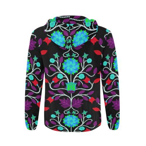 Floral Beadwork Four Clans Winter All Over Print Full Zip Hoodie for Men (Model H14) All Over Print Full Zip Hoodie for Men (H14) e-joyer
