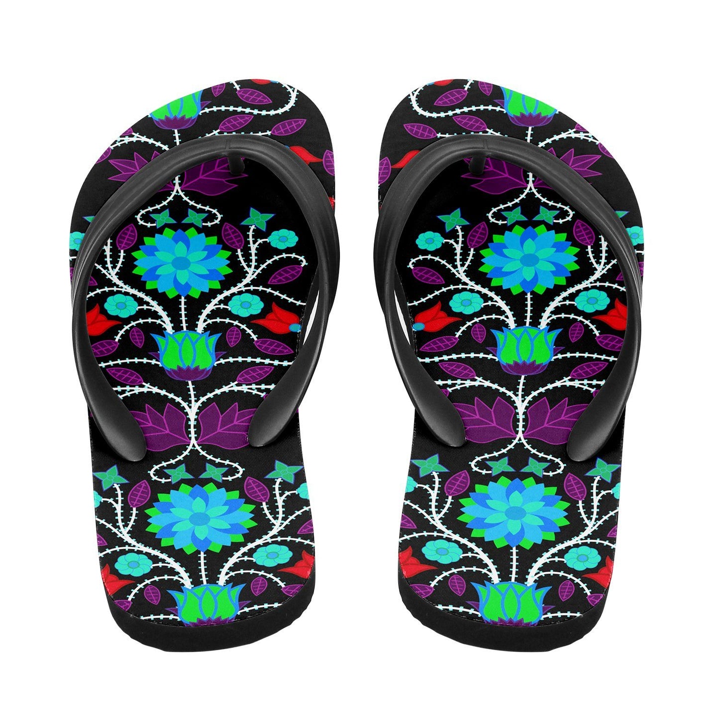 Floral Beadwork Four Clans Winter Flip Flops 49 Dzine