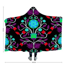 Load image into Gallery viewer, Floral Beadwork Four Clans Winter Hooded Blanket 49 Dzine 
