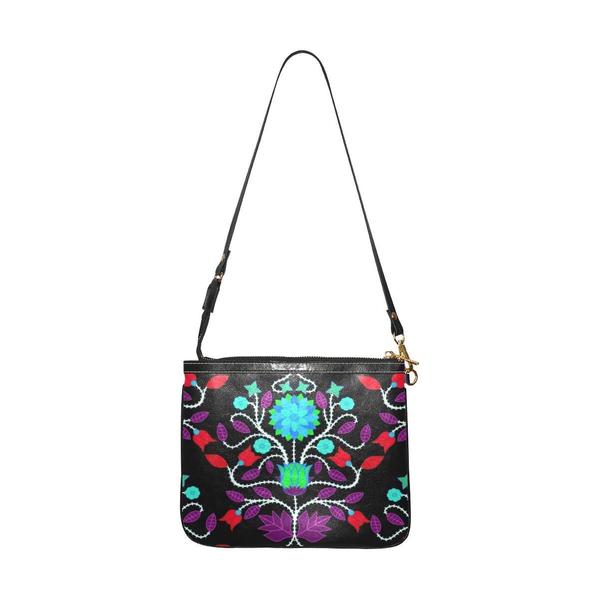 Floral Beadwork Four Clans Winter Small Shoulder Bag (Model 1710) Small Shoulder Bag (1710) e-joyer