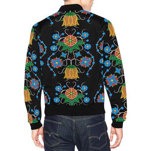 Floral Beadwork Four Mothers All Over Print Bomber Jacket for Men/Large Size (Model H19) All Over Print Bomber Jacket for Men/Large (H19) e-joyer
