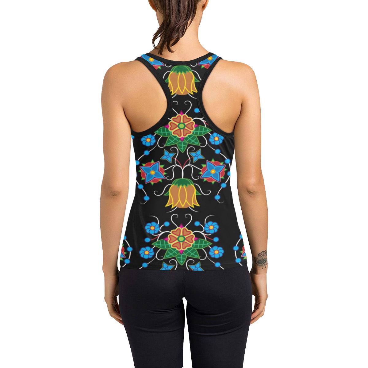Floral Beadwork Four Mothers Women's Racerback Tank Top (Model T60) Racerback Tank Top (T60) e-joyer