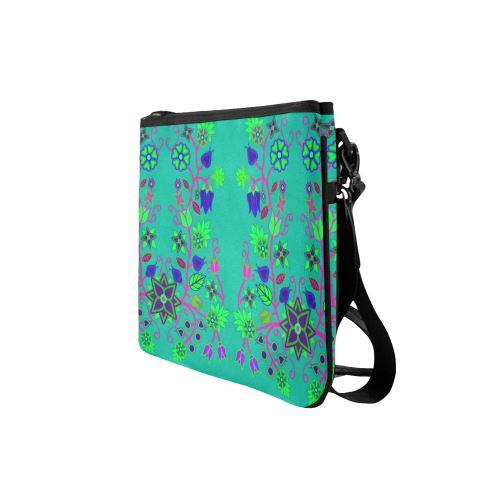 Floral Beadwork Seven Clans Deep Lake Slim Clutch Bag (Model 1668) Slim Clutch Bags (1668) e-joyer