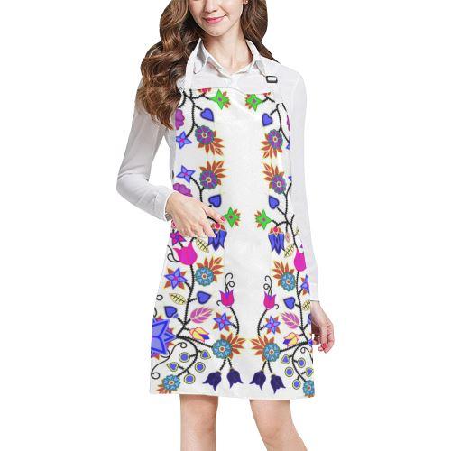 Floral Beadwork Seven Clans White All Over Print Apron All Over Print Apron e-joyer