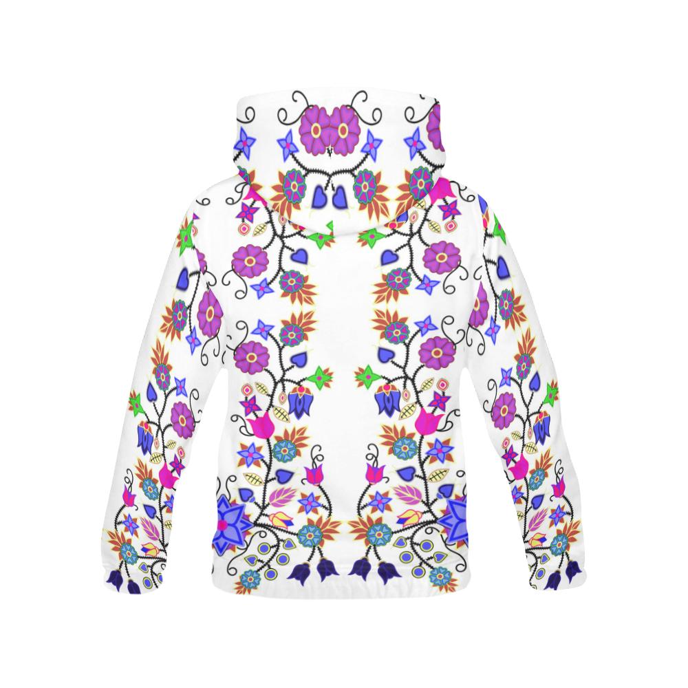 Floral Beadwork Seven Clans White All Over Print Hoodie for Men (USA Size) (Model H13) All Over Print Hoodie for Men (H13) e-joyer