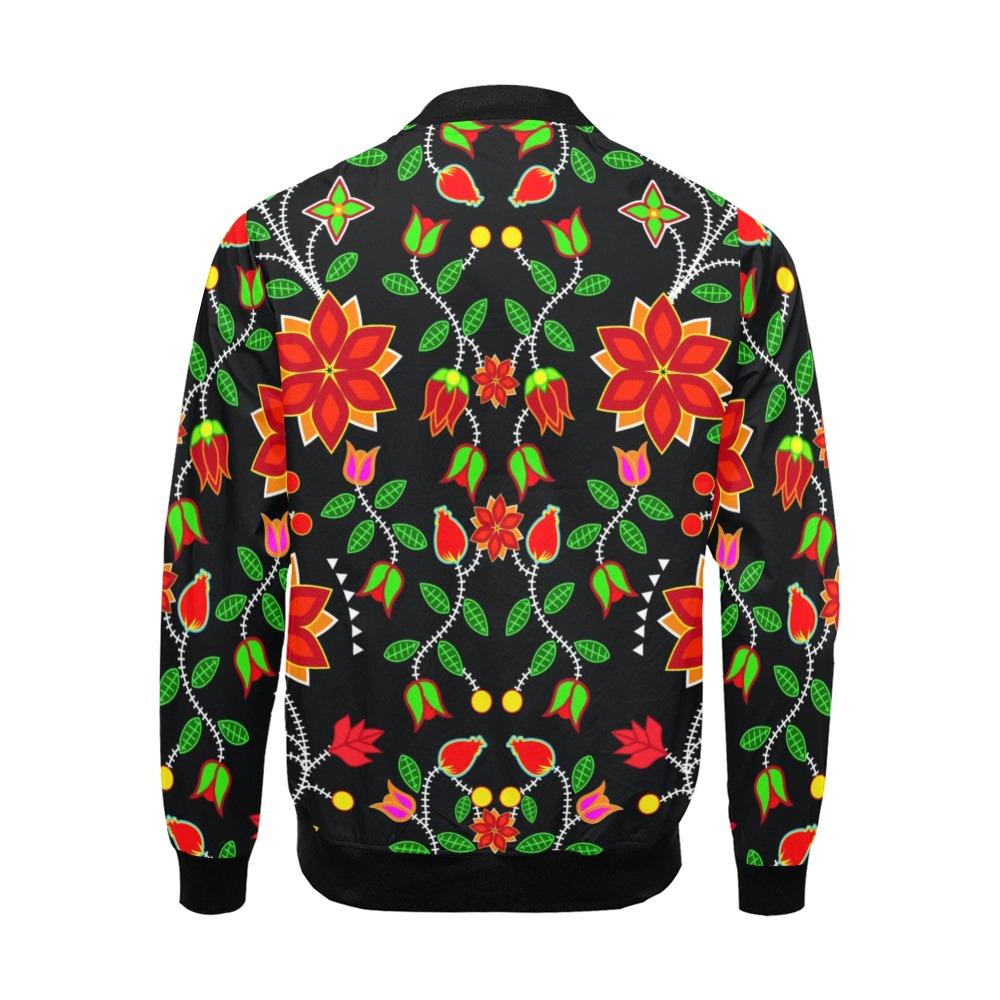 Floral Beadwork Six Bands All Over Print Bomber Jacket for Men (Model H19) Jacket e-joyer
