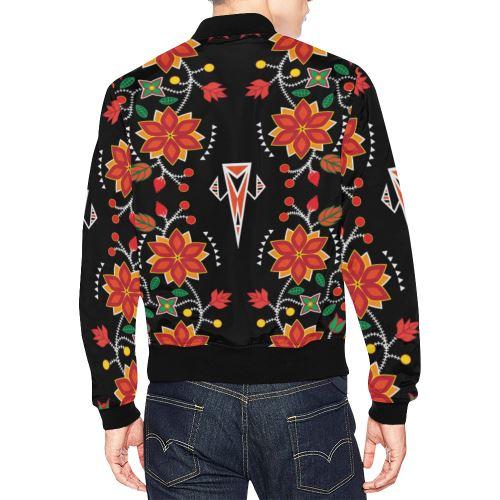 Floral Beadwork Six Bands All Over Print Bomber Jacket for Men/Large Size (Model H19) All Over Print Bomber Jacket for Men/Large (H19) e-joyer