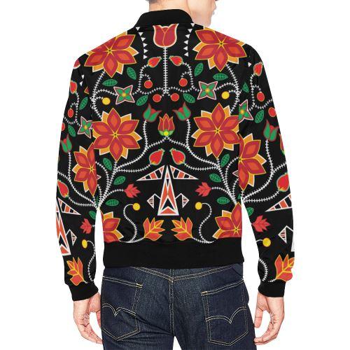 Floral Beadwork Six Bands All Over Print Bomber Jacket for Men/Large Size (Model H19) All Over Print Bomber Jacket for Men/Large (H19) e-joyer