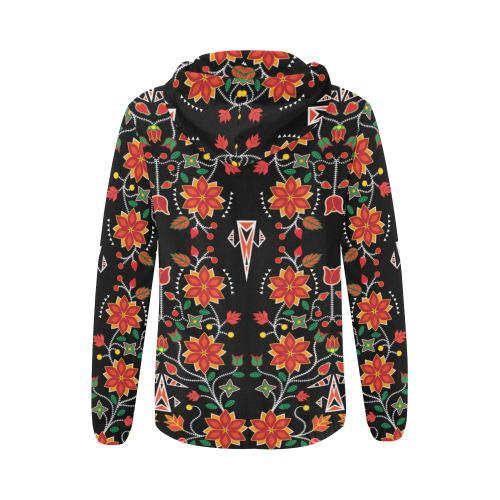 Floral Beadwork Six Bands All Over Print Full Zip Hoodie for Women (Model H14) All Over Print Full Zip Hoodie for Women (H14) e-joyer