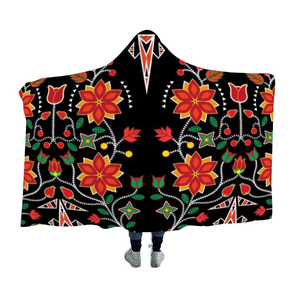Floral Beadwork Six Bands Hooded Blanket 49 Dzine
