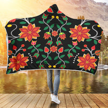 Load image into Gallery viewer, Floral Beadwork Six Bands Hooded Blanket blanket 49 Dzine 
