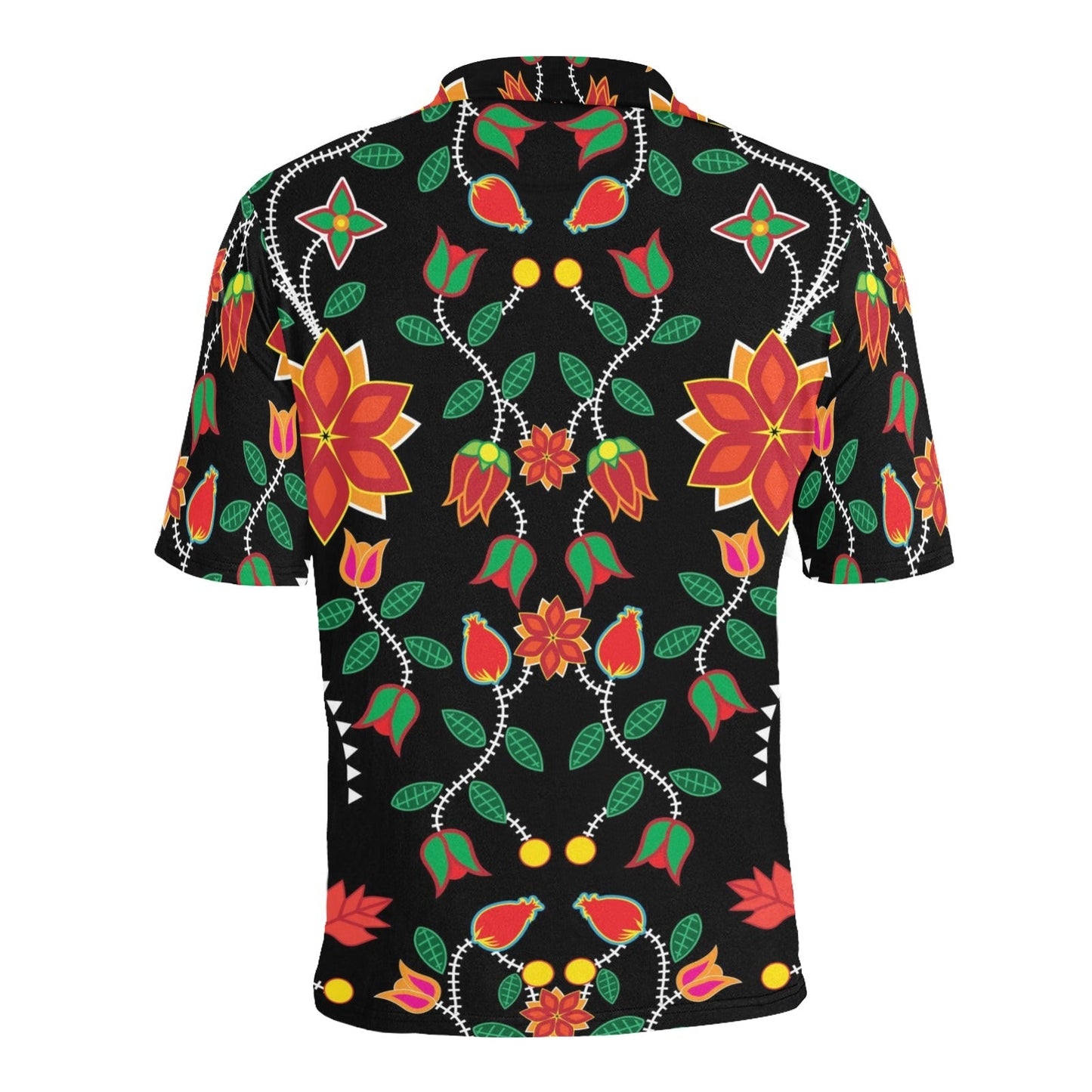 Floral Beadwork Six Bands Men's All Over Print Polo Shirt (Model T55) Men's Polo Shirt (Model T55) e-joyer