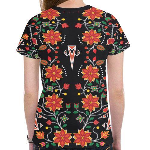 Floral Beadwork Six Bands New All Over Print T-shirt for Women (Model T45) New All Over Print T-shirt for Women (T45) e-joyer