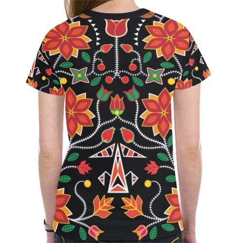 Floral Beadwork Six Bands New All Over Print T-shirt for Women (Model T45) New All Over Print T-shirt for Women (T45) e-joyer