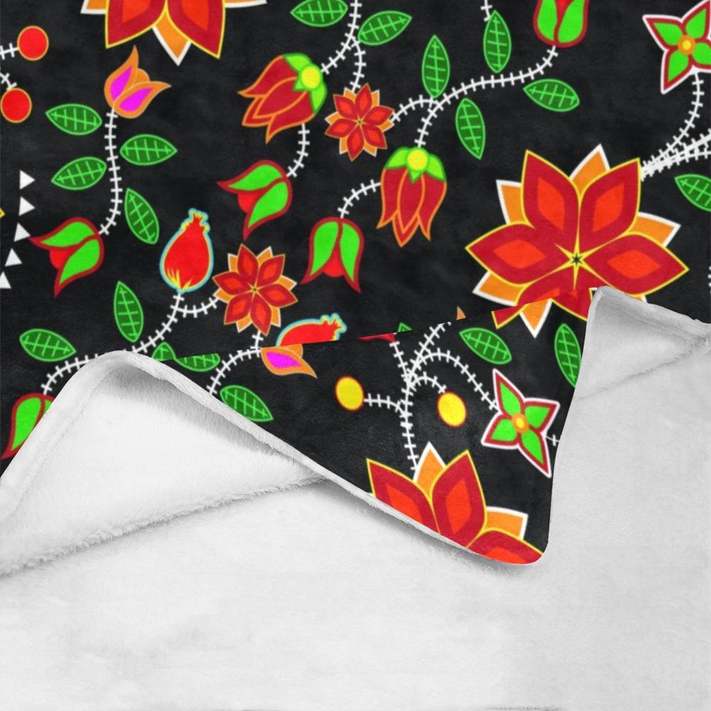 Floral Beadwork Six Bands Ultra-Soft Micro Fleece Blanket 40"x50" blanket e-joyer