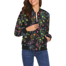 Load image into Gallery viewer, Floral Bear All Over Print Bomber Jacket for Women (Model H19) All Over Print Bomber Jacket for Women (H19) e-joyer 
