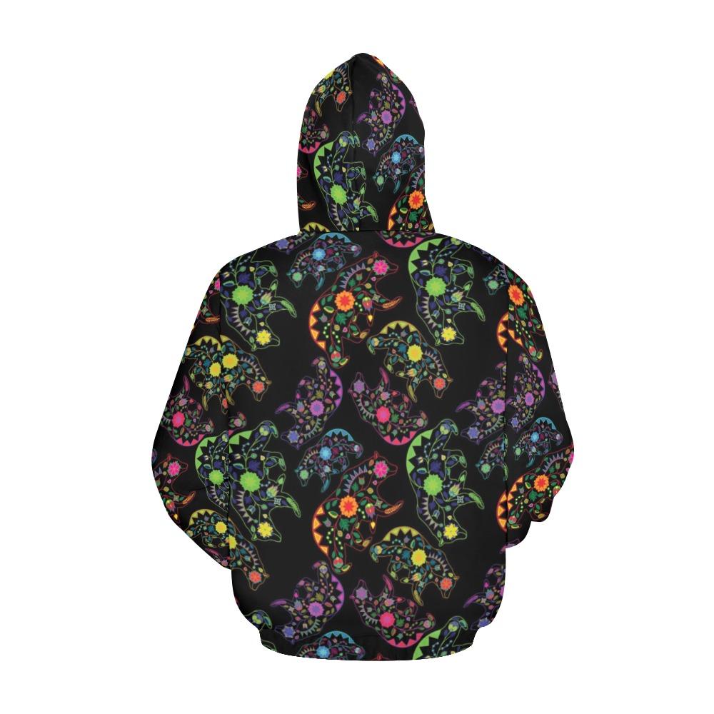 Floral Bear All Over Print Hoodie for Women (USA Size) (Model H13) All Over Print Hoodie for Women (H13) e-joyer