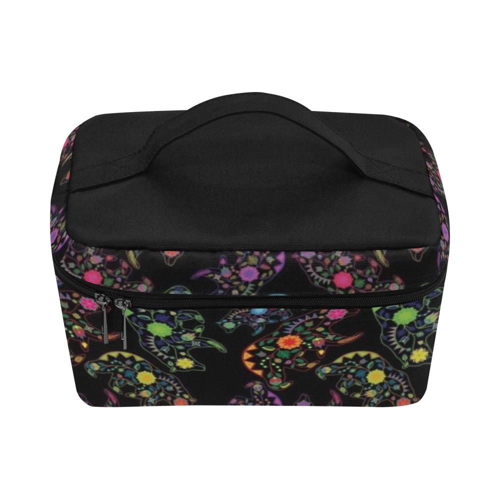 Floral Bear Cosmetic Bag/Large (Model 1658) Cosmetic Bag e-joyer