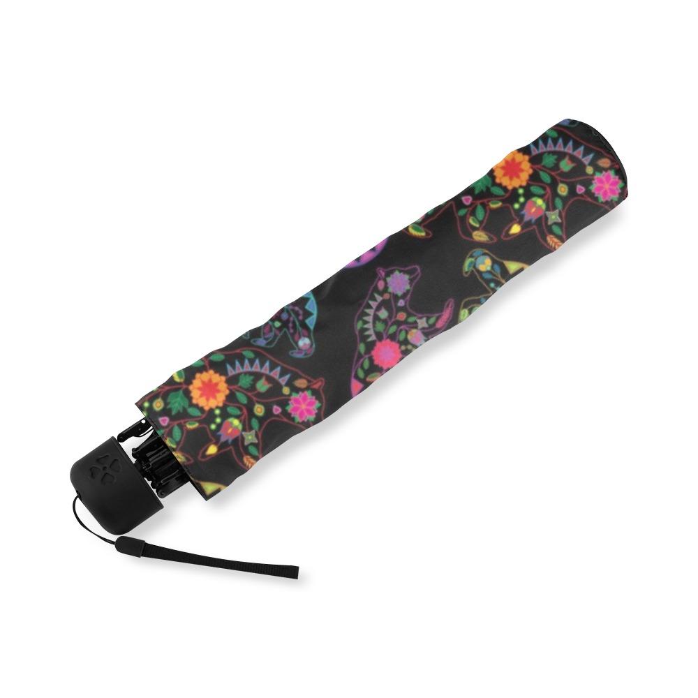 Floral Bear Foldable Umbrella (Model U01) Foldable Umbrella e-joyer