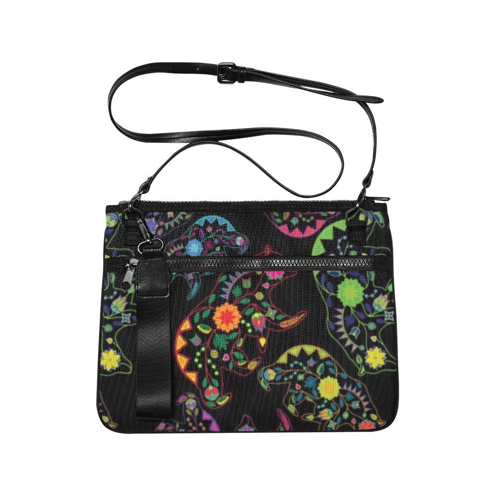 Floral Bear Slim Clutch Bag (Model 1668) Slim Clutch Bags (1668) e-joyer