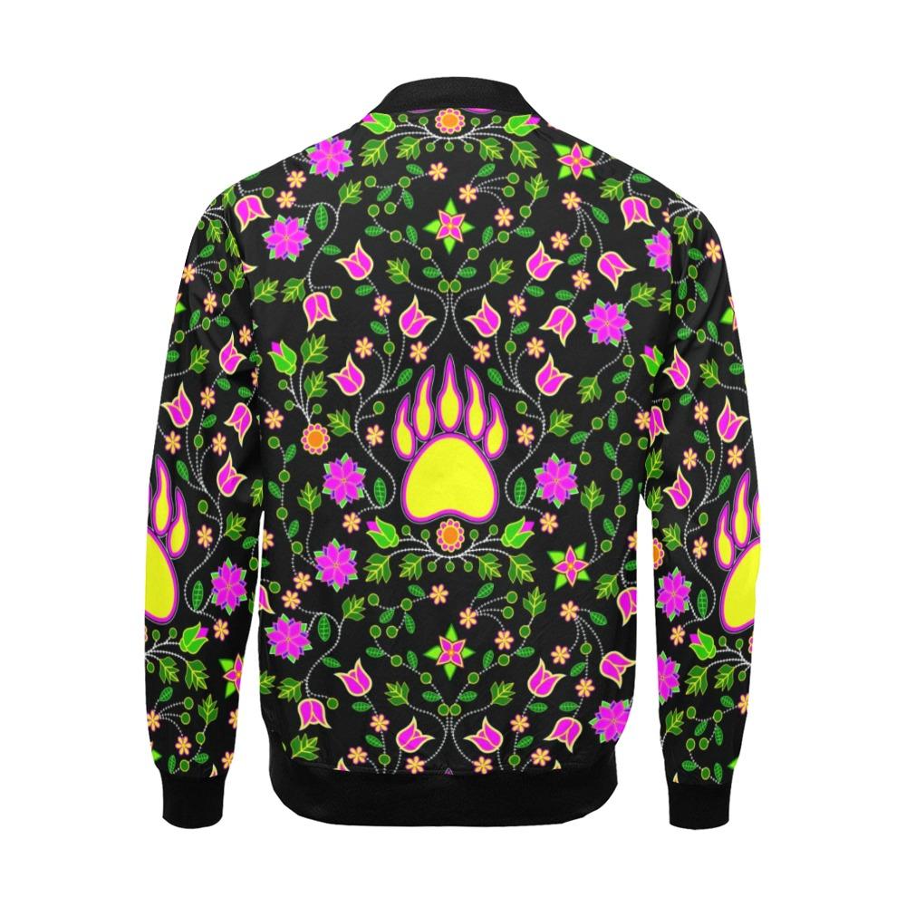 Floral Bearpaw Pink and Yellow All Over Print Bomber Jacket for Men (Model H19) Jacket e-joyer